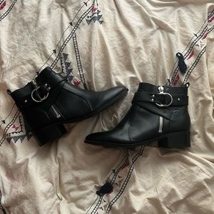 Black Leather Booties